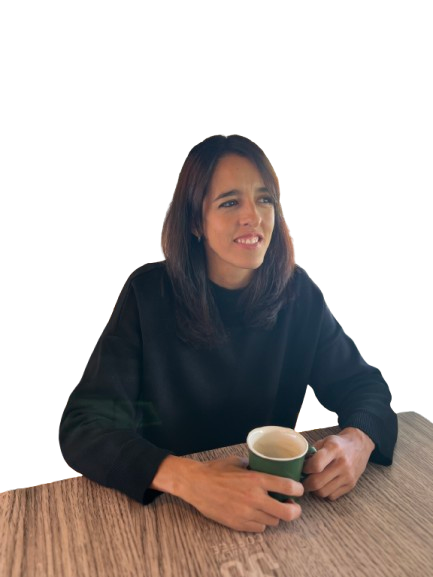 Elisabet en una cafetería